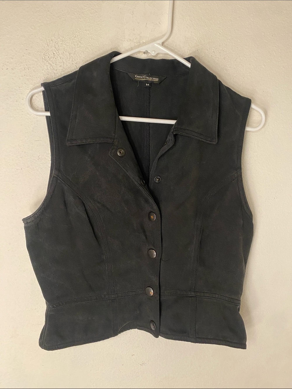 Black Button Vest Guess collection,y2k